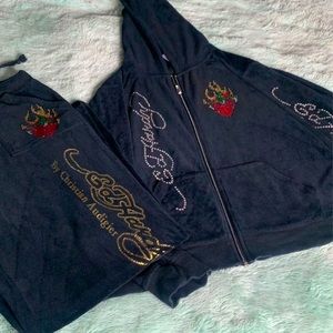 Vintage Ed Hardy Velour Tracksuit